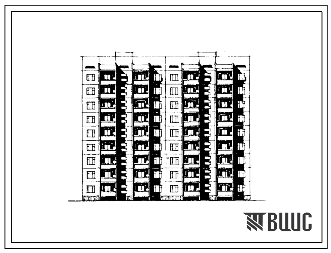 Типовой проект 76-096сп.85 Девятиэтажная блок-секция шумоизоляция рядовая на 36 квартир