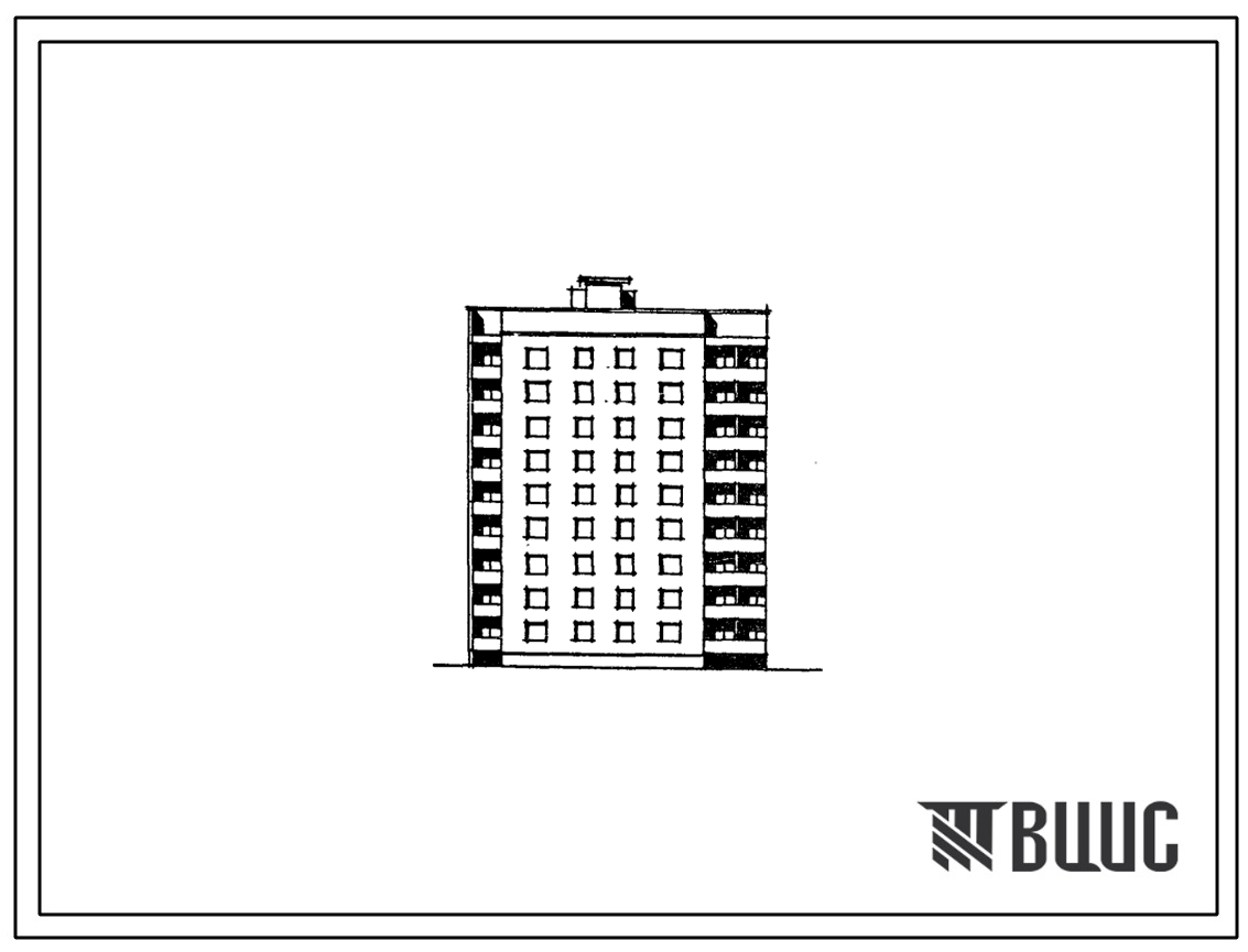Фасады Типовой проект 89-0114.86 9-этажная угловая блок-секция 2Б.3Б.3Б.4Б на 36 квартир (правая)