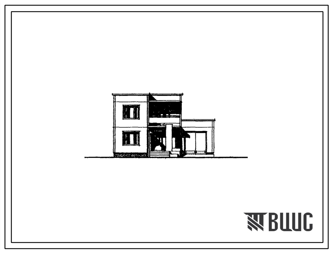 Типовой проект 141-210-24/1.2 Жилой дом двухэтажный одноквартирный с квартирой в двух уровнях 4Б для индивидуального строительства.