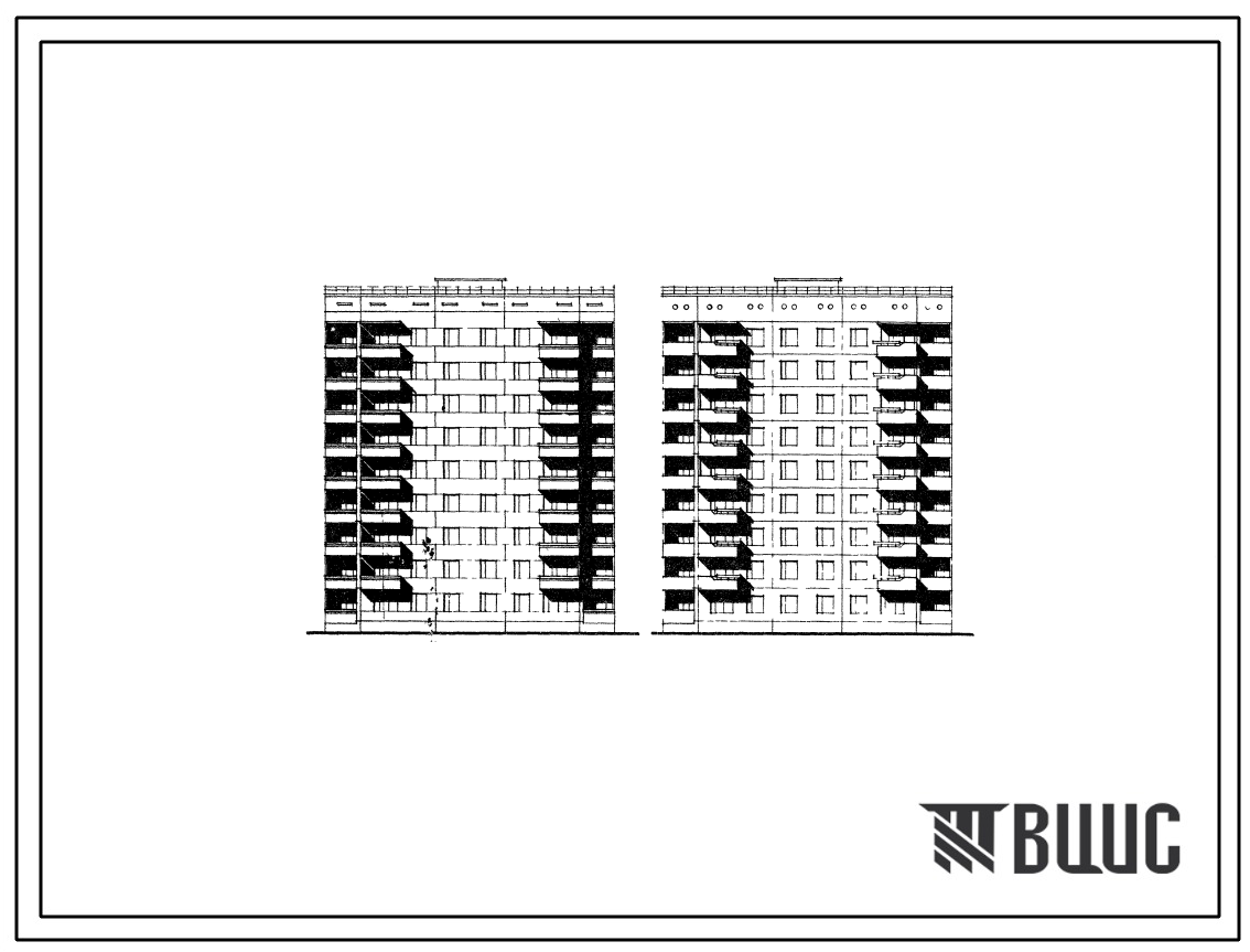Типовой проект 135-01/1 Девятиэтажная блок-секция рядовая 2Б-2Б-3Б-3Б на 36 квартир.