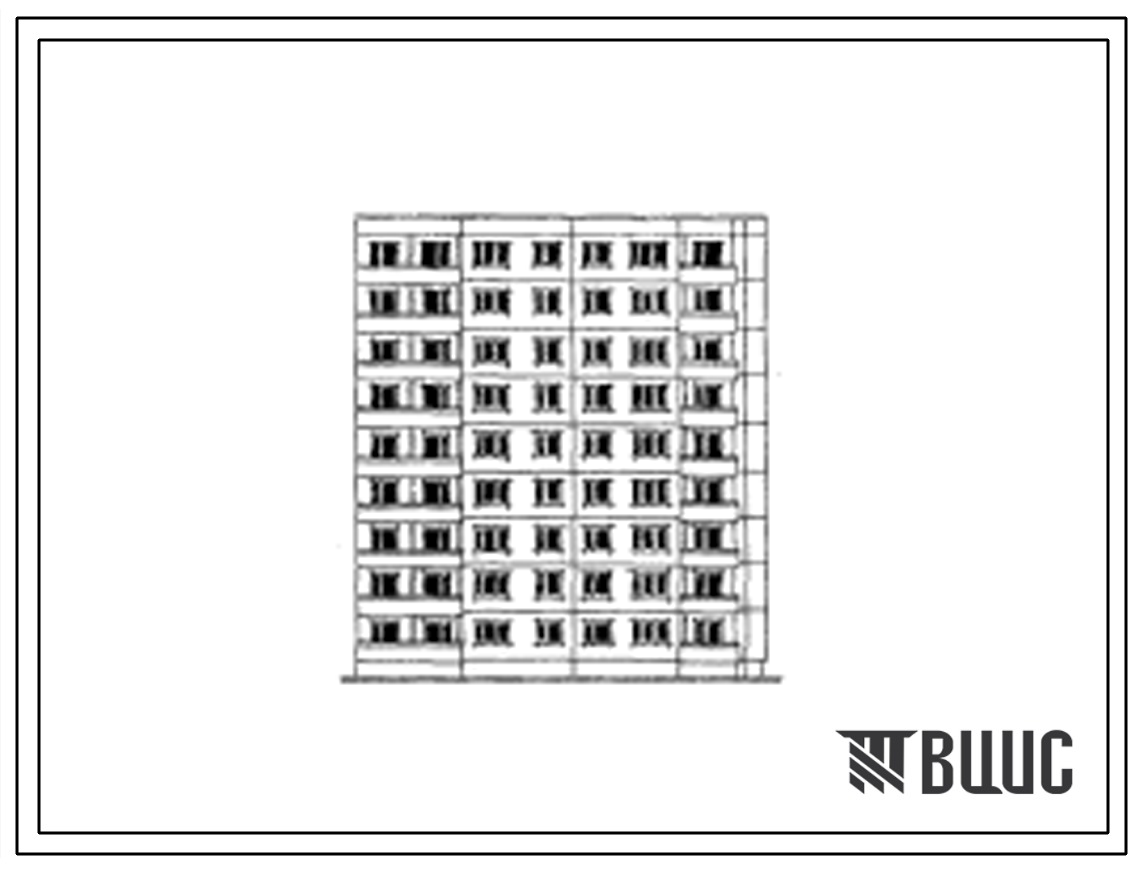 Типовой проект 83-014/1 Девятиэтажная блок-секция торцевая правая на 36 квартир (взамен паспорта, опубликованного в сборнике 1-5,6-76)