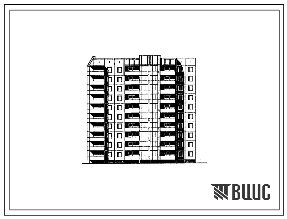 Типовой проект 97-0392с.13.89 Блок-секция 10-этажная 50-квартирная поворотная на 90 левая 1-2-2-3-3 (для строительства в г. Ангарске)