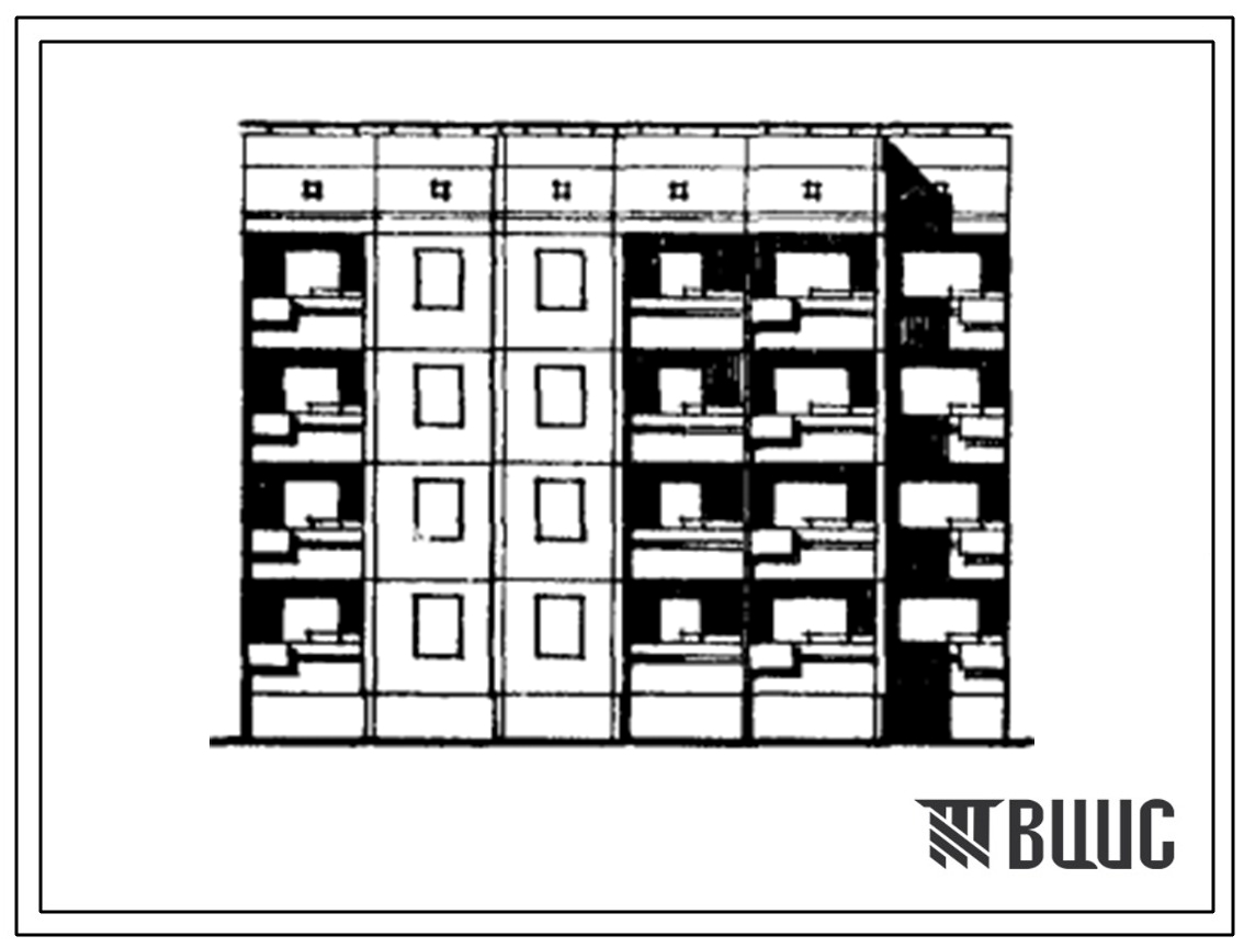 Типовой проект 94-072/1 Четырехэтажная блок-секция рядовая левая с торцевыми окончаниями на 12 квартир (двухкомнатных 2Б-4, трехкомнатных 3А-4, 3Б-4). Для строительства в районах с обычными геологическими условиями и просадочными грунтами