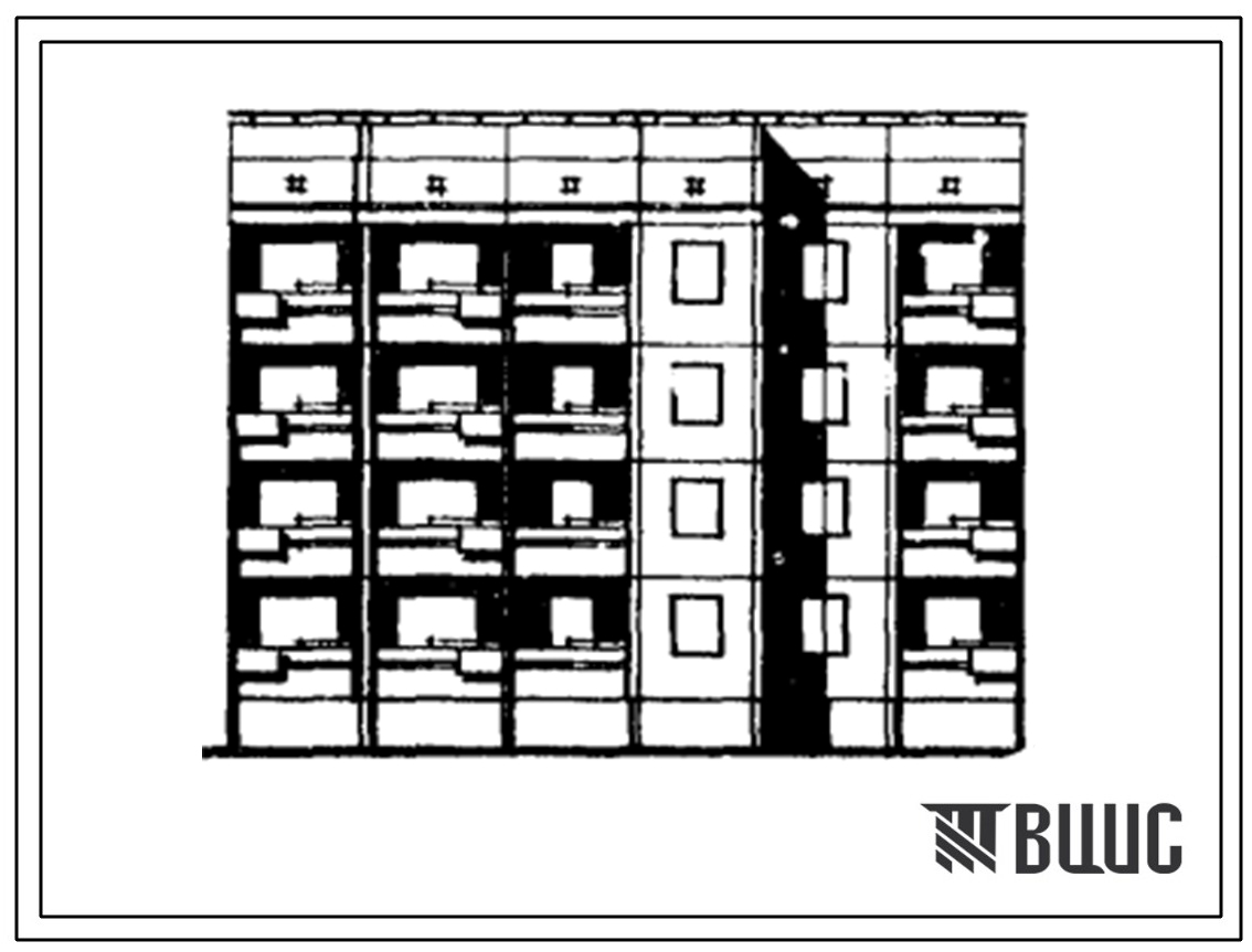 Типовой проект 94-071/1 Четырехэтажная блок-секция рядовая левая с торцевыми окончаниями на 12 квартир (двухкомнатных 2Б-4, трехкомнатных 3А-4, 3Б-4). Для строительства в районах с обычными геологическими условиями и просадочными грунтами