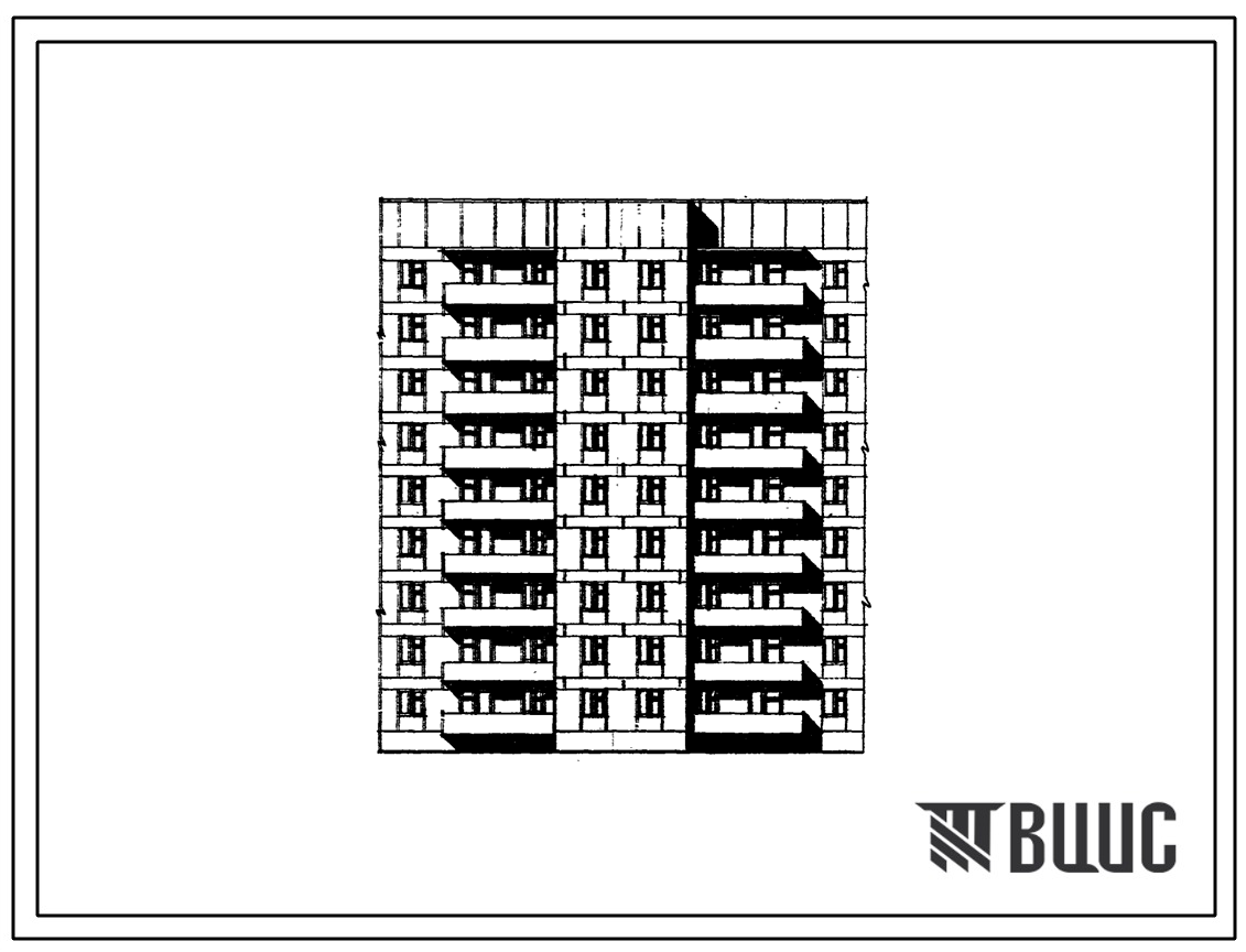 Типовой проект 81-08/1.2 Девятиэтажная блок-секция на 36 квартир (двухкомнатных 2Б-18, трехкомнатных 3А-18). Для строительства в 1В климатическом подрайоне,2 и 3 климатических районах