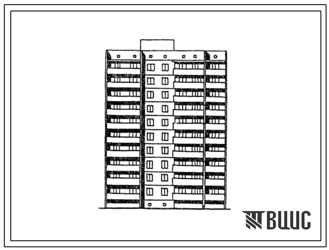 Типовой проект 96-077.13.86 Блок-секция угловая 10-этажная 40-квартирная 1Б-2Б-2Б-3Б зеркальная. Для строительства в г. Киеве.