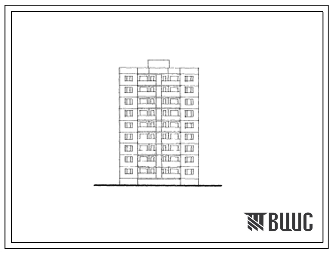 Типовой проект 127-024с Девятиэтажный торцовая блок-секция на 18 квартир (трехкомнатных 3А-18) с шагом поперечных стен 3,0 и 4,8 м, для строительства в 4Б климатическом подрайоне Грузинской ССР, сейсмичностью 7 баллов