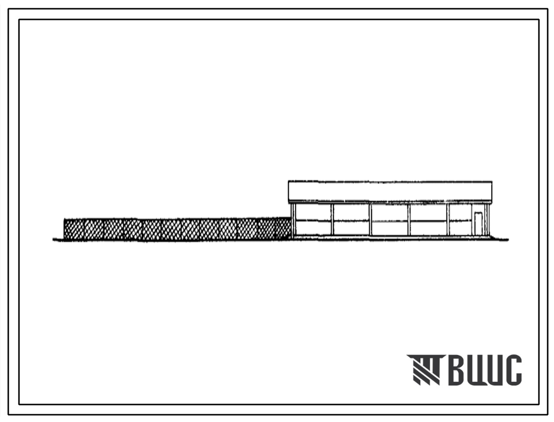 Типовой проект 803-148с/79 Баз-навес на 800 голов ремонтного молодняка каракульского направления (в индустриальных конструкциях серии 1.800-1). Для районов сейсмичностью 7 баллов.