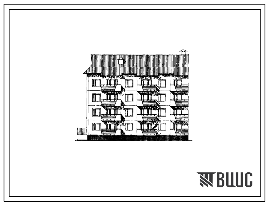 Типовой проект 135-0132 Четырехэтажная блок-секция торцевая левая на 12 квартир (двухкомнатных 2Б-4, трехкомнатных 3Б-8). Для строительства в 1В климатическом подрайоне, 2 и 3 климатических районах