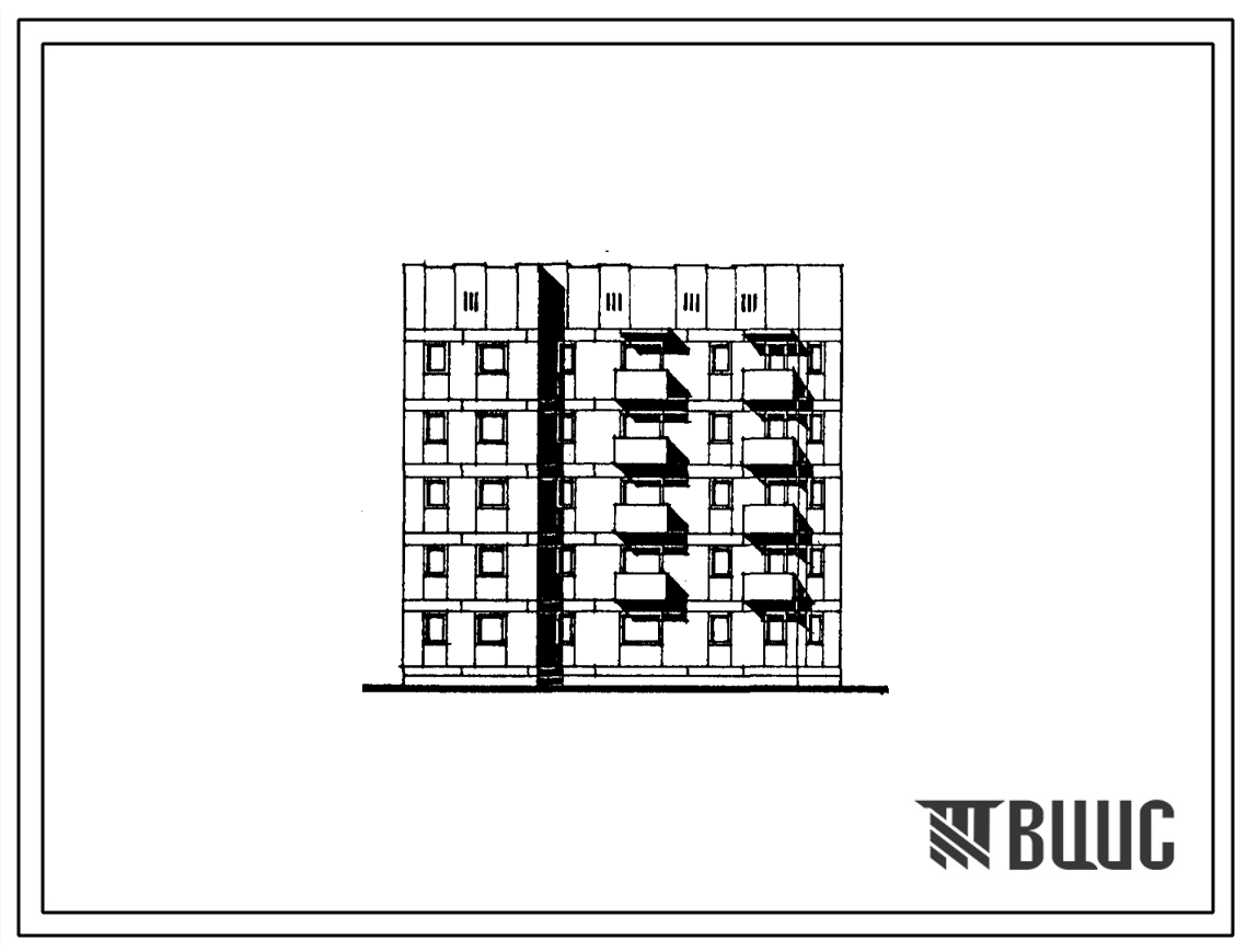 Типовой проект 174-033с.85 Блок-секция 5-этажная 1-секционная 15-квартирная поворотная левая с внешним углом поворота 1Б.3А.3Б