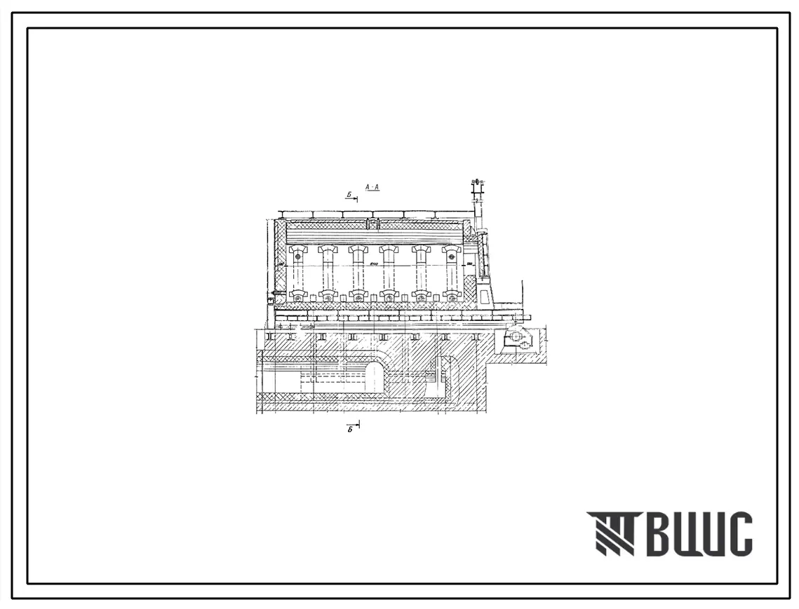 Проект 10985 Печь термическая рециркуляционная с выкатным подом площадью 33,3 м², на газе