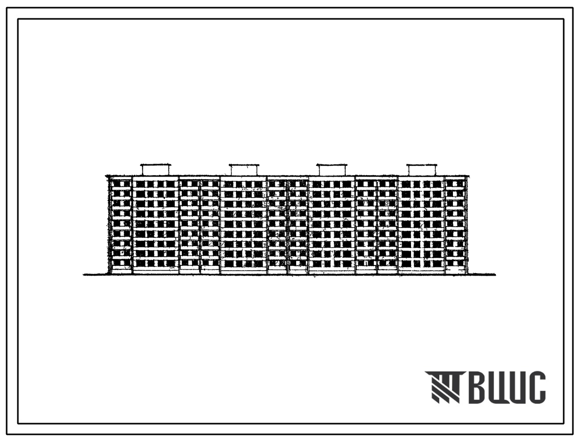 Типовой проект 111-88-2/74 Девятиэтажный четырехсекционный дом на 144 квартиры (однокомнатных 1Б-24, двухкомнатных 2Б-48, трехкомнатных 3Б-48, четырехкомнатных 4Б-24) с шагом поперечных стен 6,0 м для строительства во 2В климатическом подрайоне Белорусско