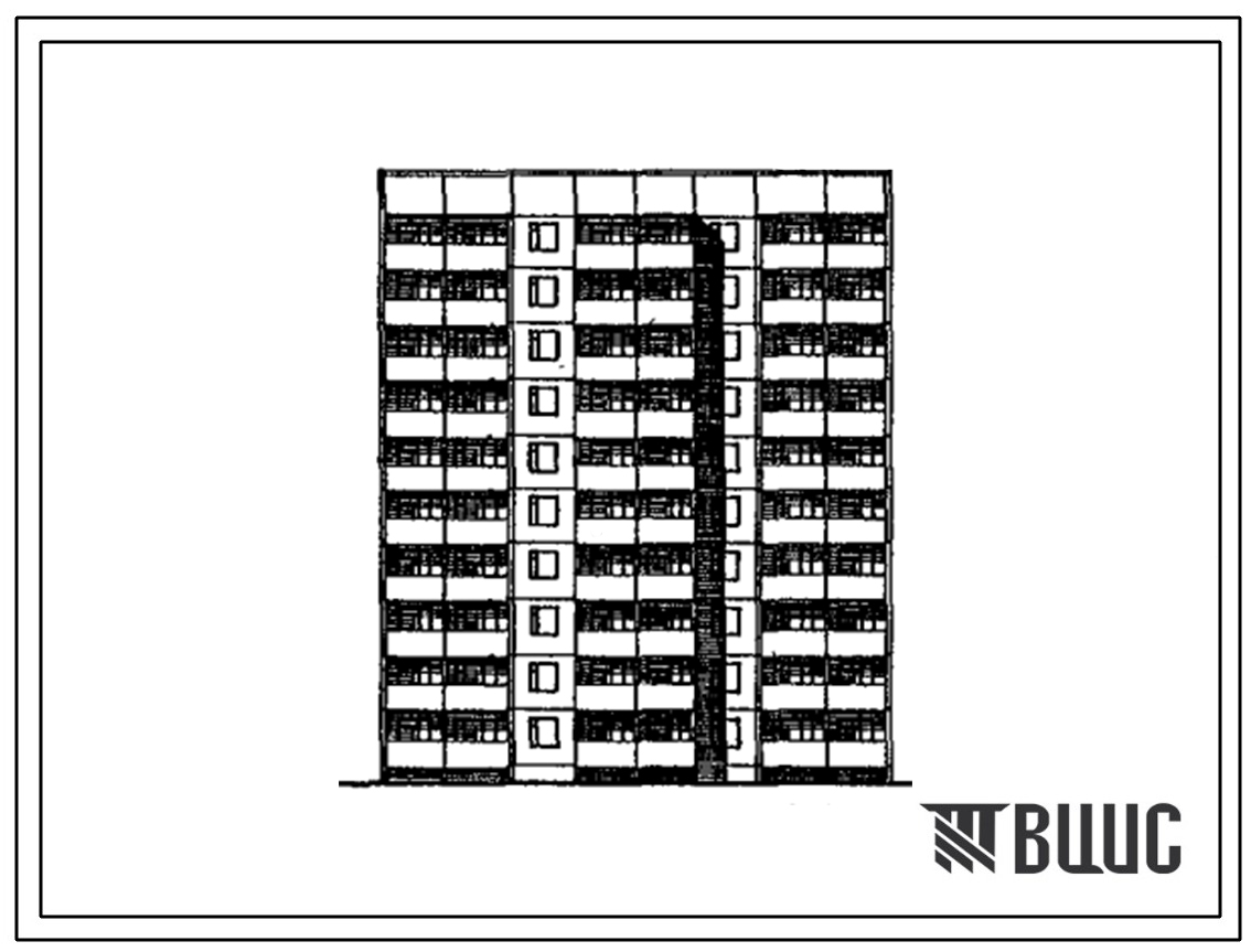 Типовой проект 194-07.13.90 Блок-секция 10-этажная 40-квартирная угловая левая с торцовым окончанием ТУ-1.2.3.4 (для строительства в г. Находке)