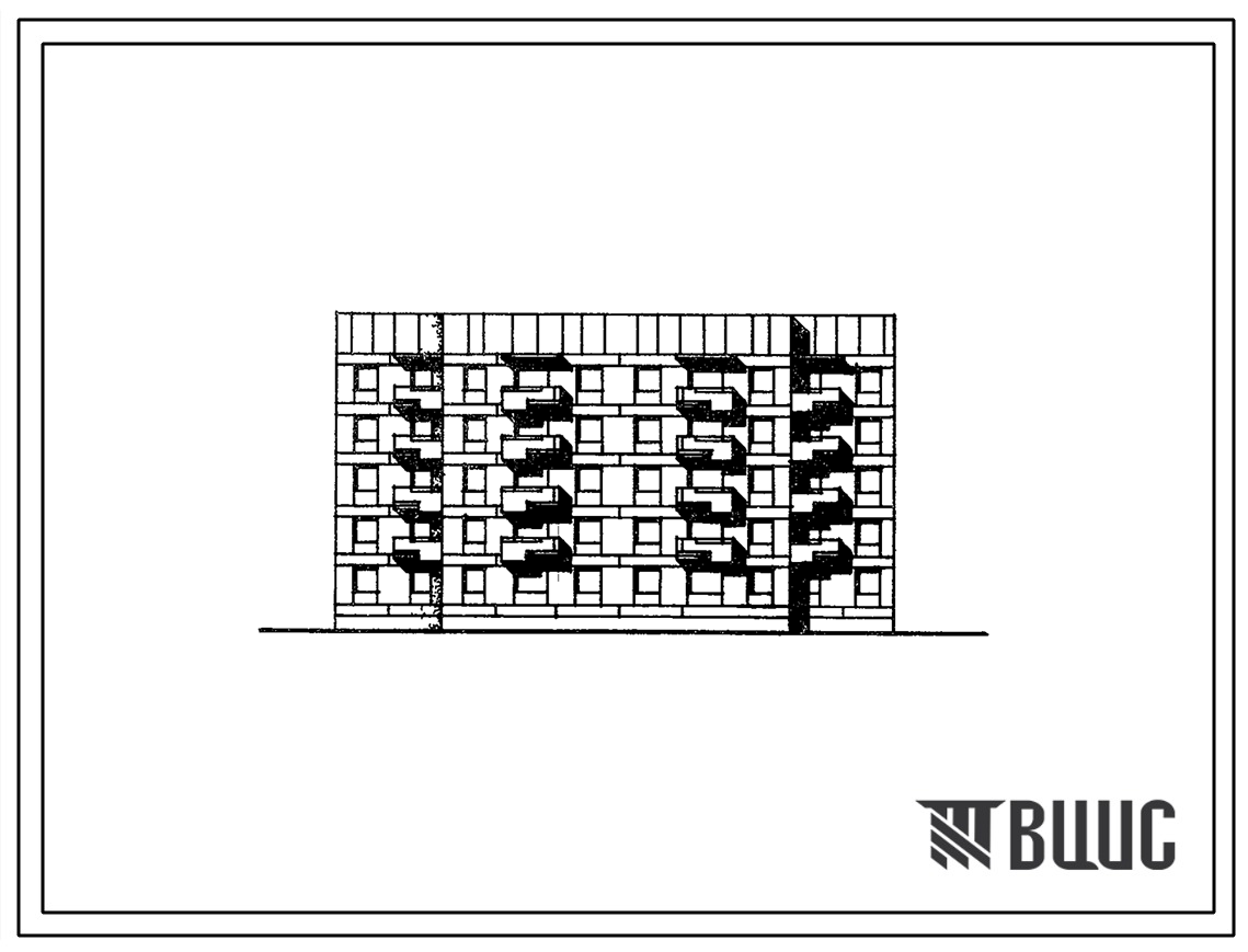 Типовой проект 114-064с/1 Пятиэтажная блок-секция двухсекционная рядовая торцевая на 30 квартир (однокомнатных 1Б-10, двухкомнатных 2Б-10, трехкомнатных 3Б-10) из крупных блоков. Для строительства в районах сейсмичностью 7 баллов