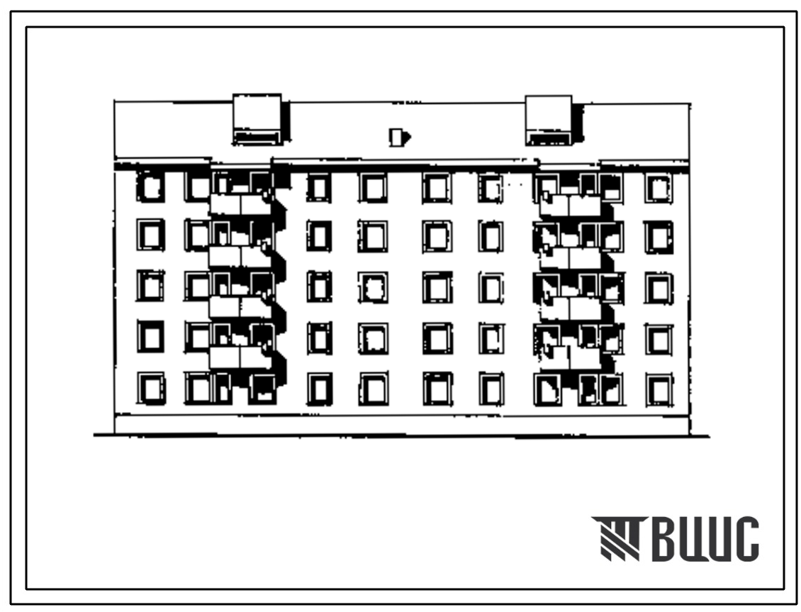 Типовой проект 114-07c.85 Пятиэтажная блок-секция двухсекционная рядовая торцевая на 30 двухкомнатных квартир типа 2Б