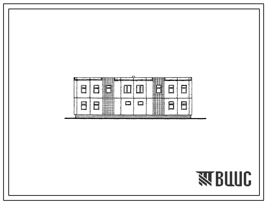 Типовой проект 141-213-7с Двухэтажный двухквартирный жилой дом с пятикомнатными квартирами (со стенами из виброкирпичных панелей).