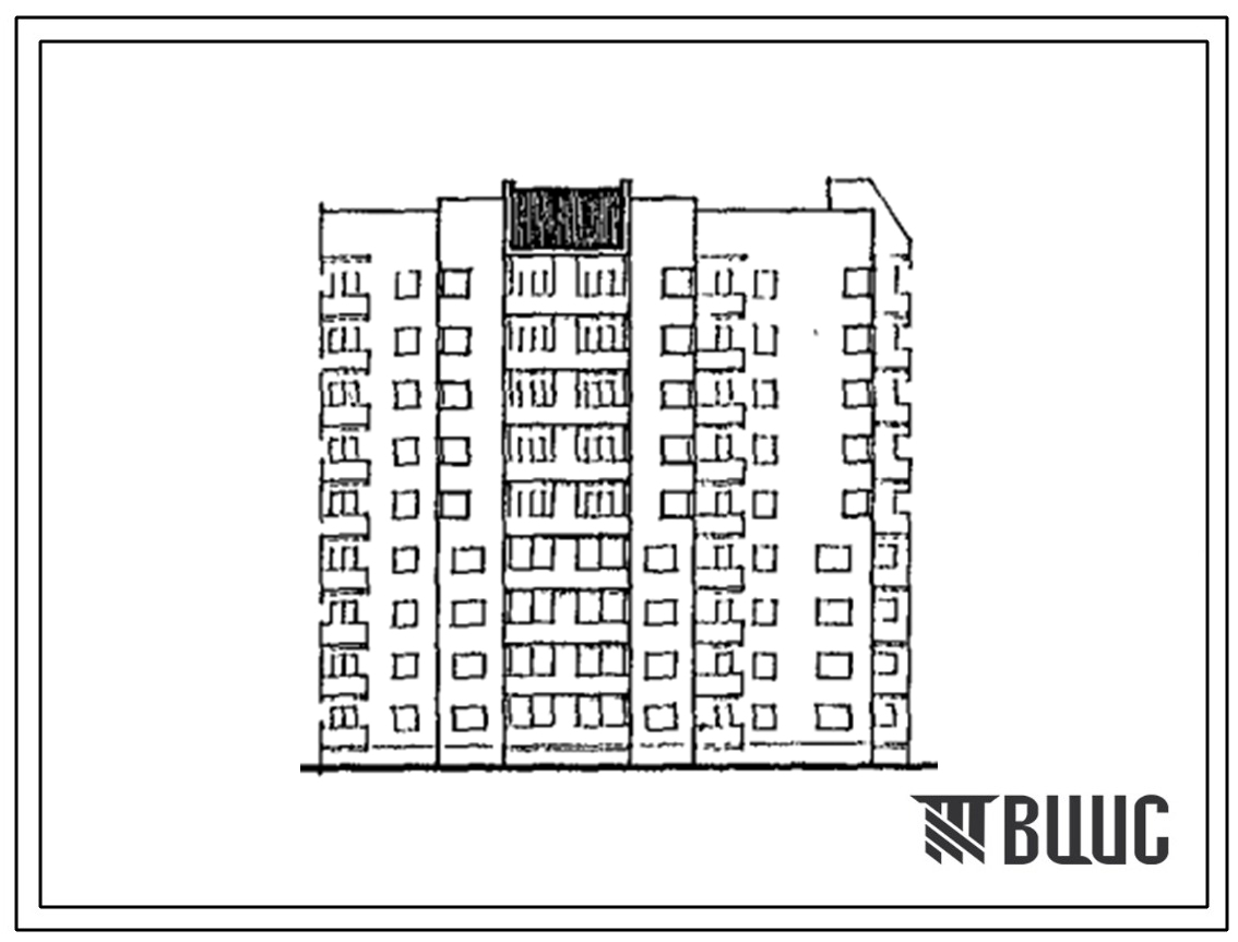 Типовой проект 236-06.13.89 Блок-секция 9-этажная 45-квартирная Т-1.1.2.2.3 торцовая (правая) для строительства во Львовской области