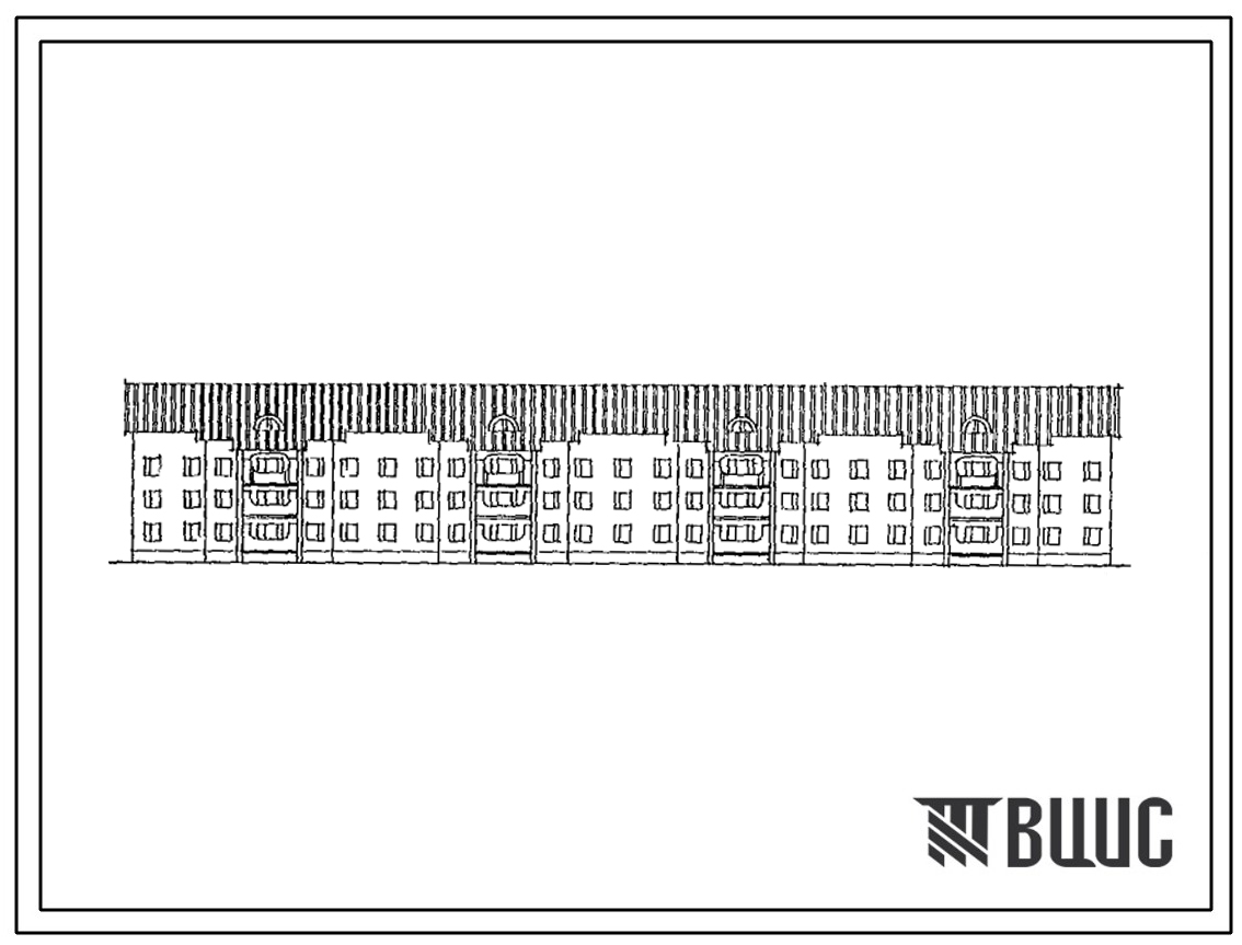 Типовой проект 114-202-29.92 3-этажный 4-секционный 36-квартирный жилой дом