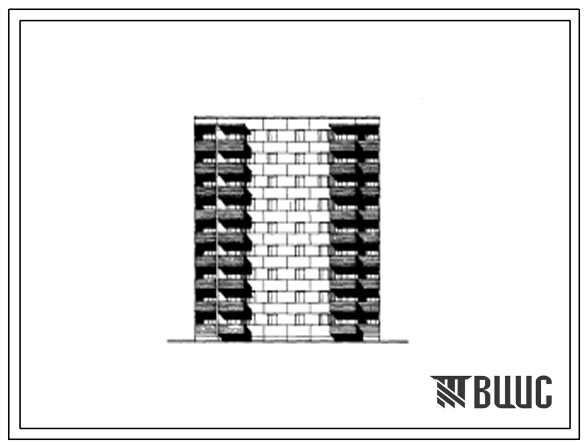 Типовой проект 125-03 Девятиэтажная блок-секция рядовая на 36 квартир (двухкомнатных 2Б-18, трехкомнатных 3Б-18). Для строительства во 2 и 3 климатических районах.