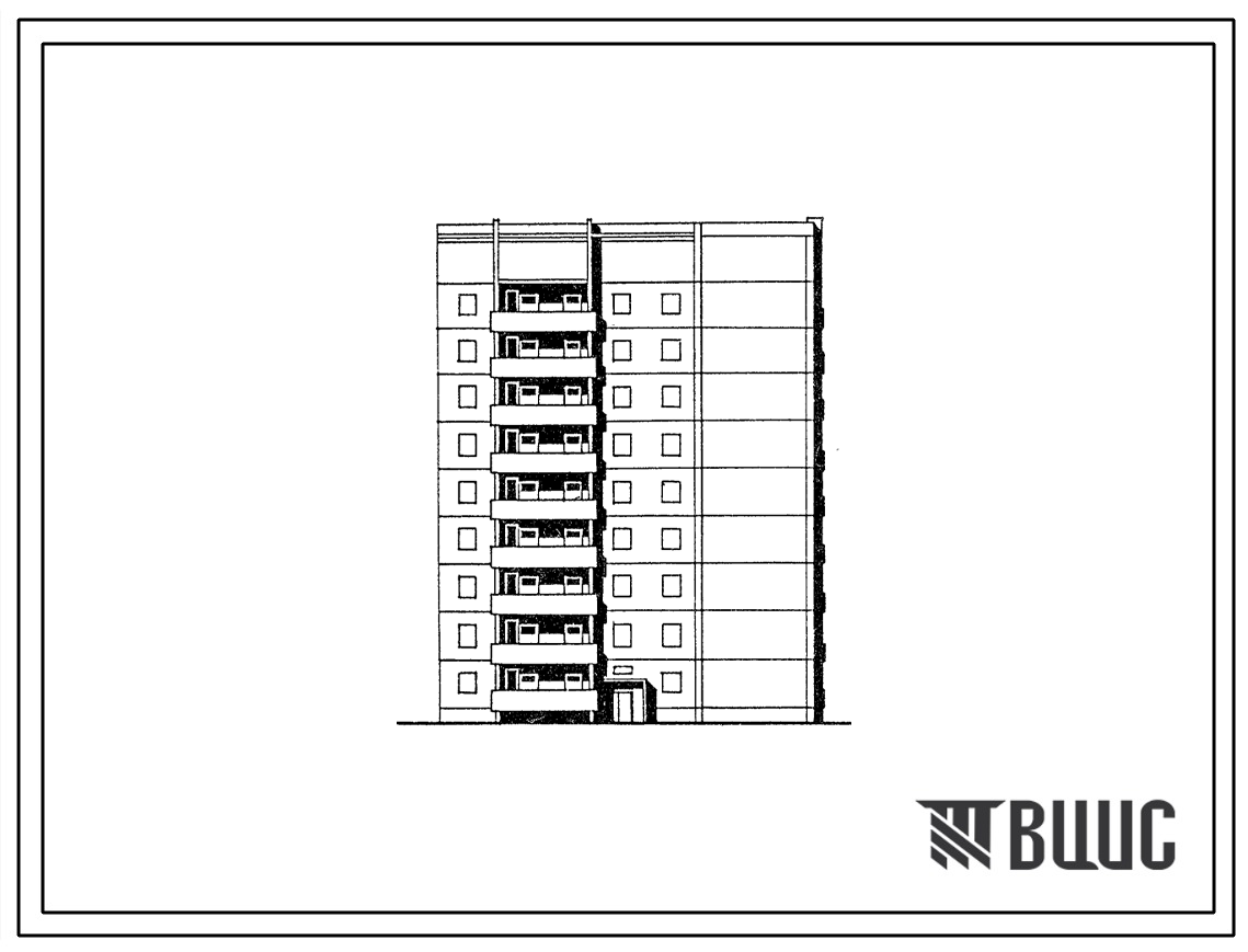 Типовой проект 135-0319с.13.87 9-этажная торцевая правая блок-секция на 35 квартир 2-2-3-4 для строительства в г. Иркутске