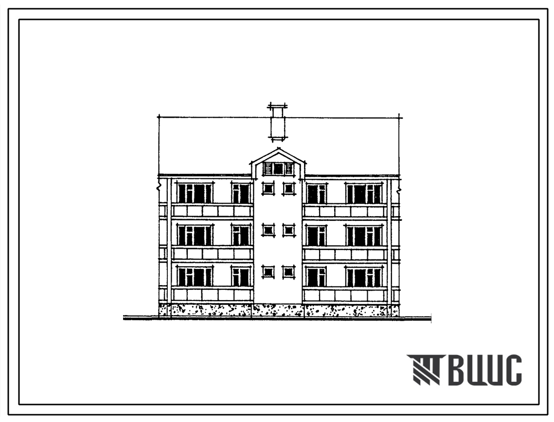 Типовой проект 89-0127.13.89 Блок-секция рядовая 3-этажная 6-квартирная с 3-комнатными квартирами (для строительства в Белорусской ССР)