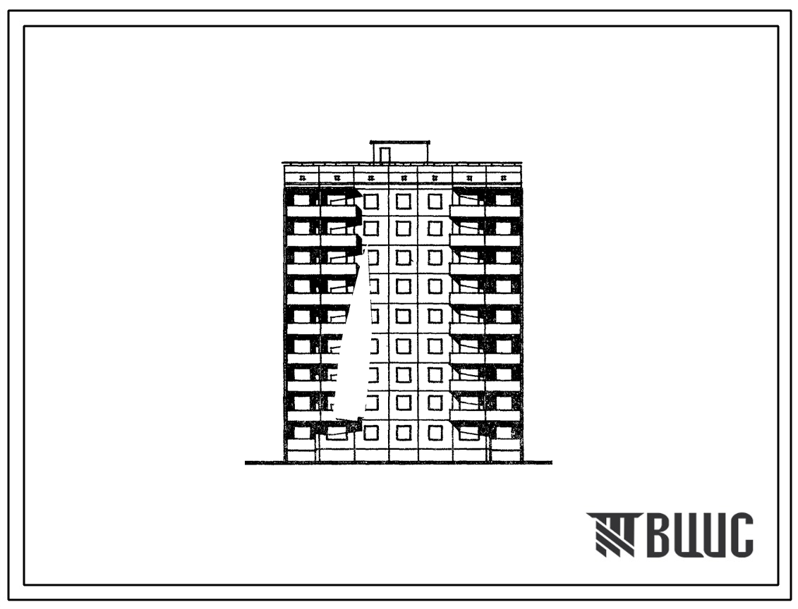 Типовой проект 94-052/1.2 Блок-секция поворотная обратная левая 9-этажная 36-квартирная 1Б-2Б-3А-4Б