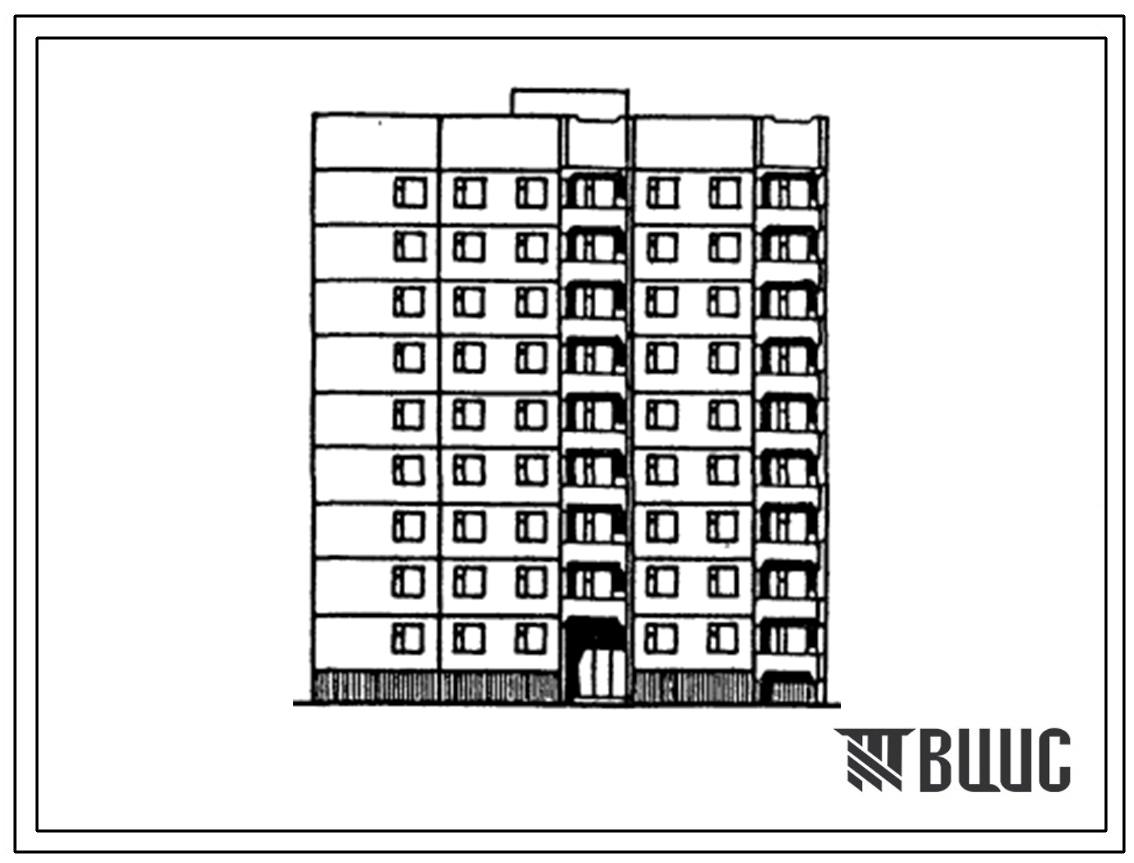 Типовой проект 84-052.13.86 9-этажная блок-секция на 54 квартиры 1А-1Б-2Б-2Б-2Б-2Б-2Б. Для строительства в Львовской области.