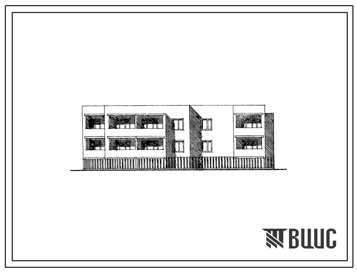 Типовой проект 85-039/1 Двухэтажная блок-секция угловая (торцевая) правая на 8 квартир (однокомнатных 1Б-2, двухкомнатных 2Б-4, четырехкомнатных 4Б-2). Для строительства в 1В климатическом подрайоне, 2 и 3 климатических районах
