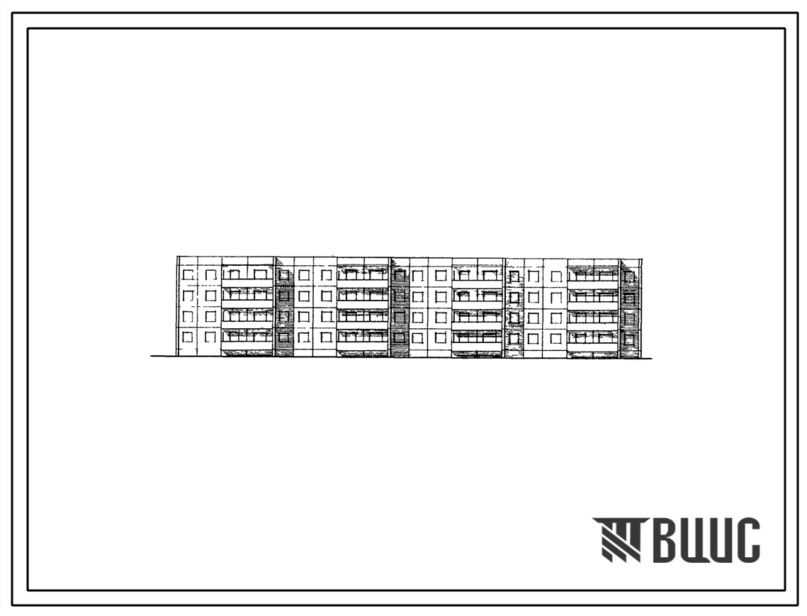 Типовой проект 111-90-39/1 Четырехэтажный четырехсекционный крупнопанельный дом на 48 квартир (однокомнатных 1Б-8, двухкомнатных 2Б-33, трехкомнатных 3Б-7). Для строительства в 1В климатическом подрайоне, 2 климатическом районе Нечерноземной зоны РСФСР