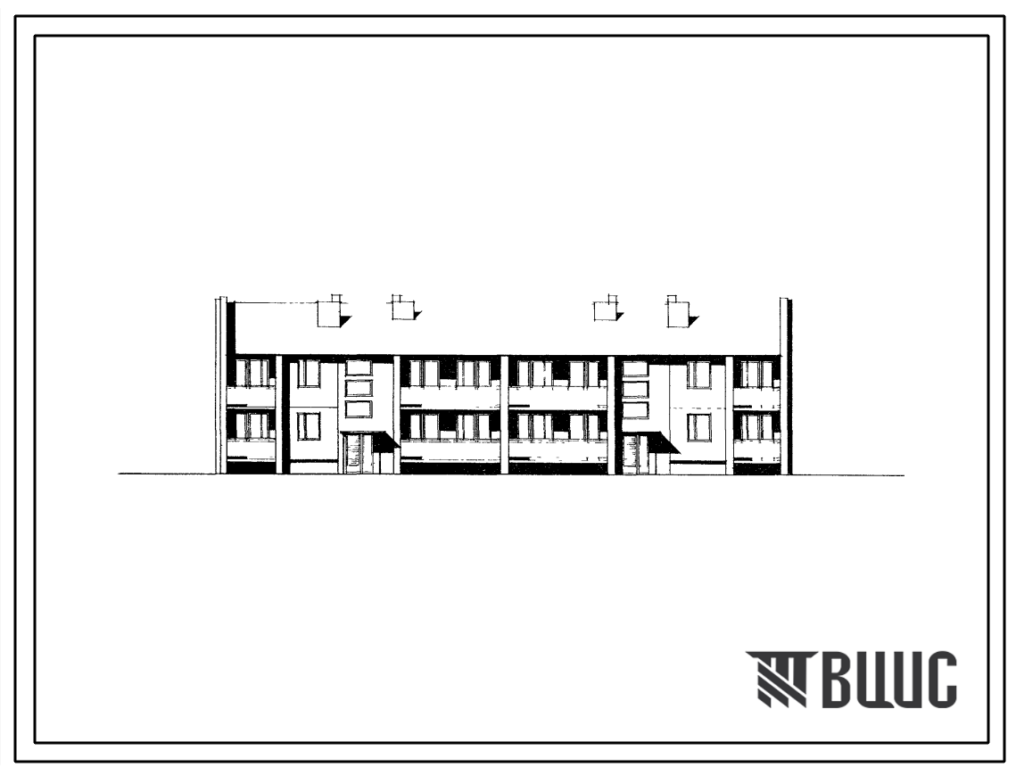 Типовой проект 114-16-21 Двухэтажный двухсекционный жилой дом на 12 квартир (однокомнатных 1А-4, двухкомнатных 2А-4, трехкомнатных 3А-4). Для сельского строительства в 1В климатическом подрайоне, во 2 и 3 климатических районах