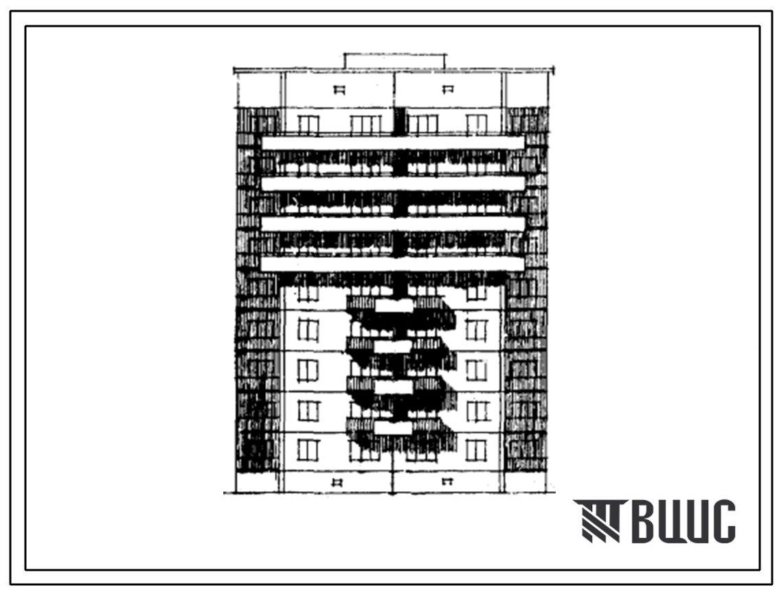 Типовой проект 108-042/1 Блок-секция девятиэтажная рядовая на 36 квартир (однокомнатных 1Б-18, двухкомнатных 2Б-18) . Для строительства в 1В,2Б,2В, 2Г, 3А климатических подрайонах.