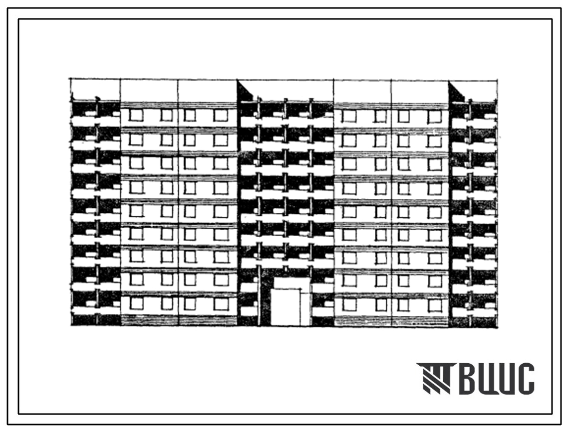 Типовой проект 152-034.13.87 9-этажная рядовая блок-секция на 72 квартиры 1.2.3.4 с проездом. Для строительства в г.Гомеле и Гомельской области.
