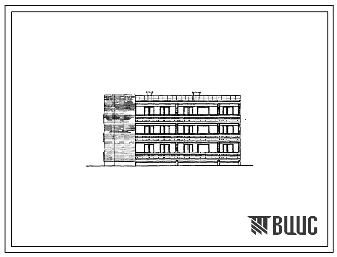 Типовой проект 103-019.13.86 Трехэтажная блок-секция торцевая на 6 квартир (ТЗБ-4Б) с несущими кирпичными поперечными. Для строительства в Латвийской ССР