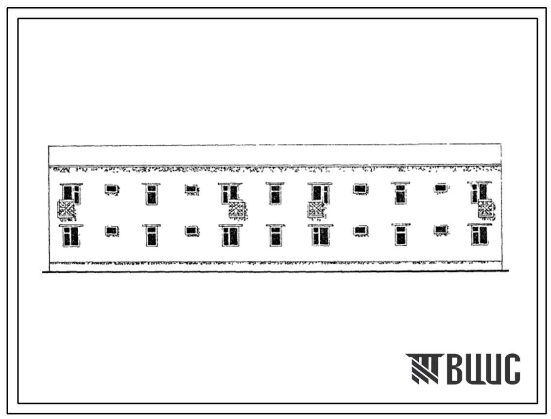 Типовой проект 77-0124сп.86 Блок-секция рядовая 2-этажная 8-квартирная 3Б-3Б-3Б-3Б