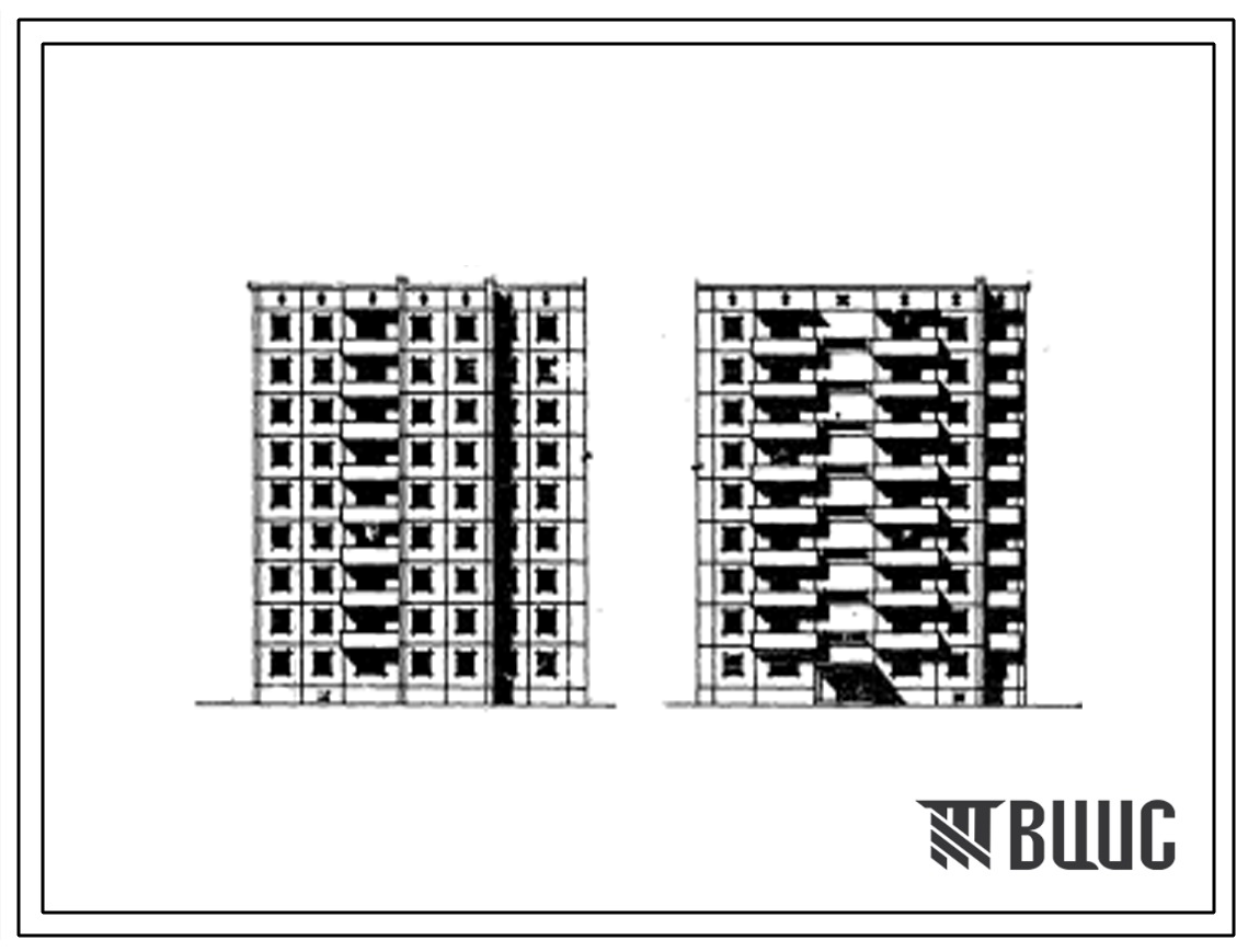 Типовой проект 97-029 Девятиэтажная 27 квартирная рядовая левая блок-секция 2Б, 3Б, 4Б.