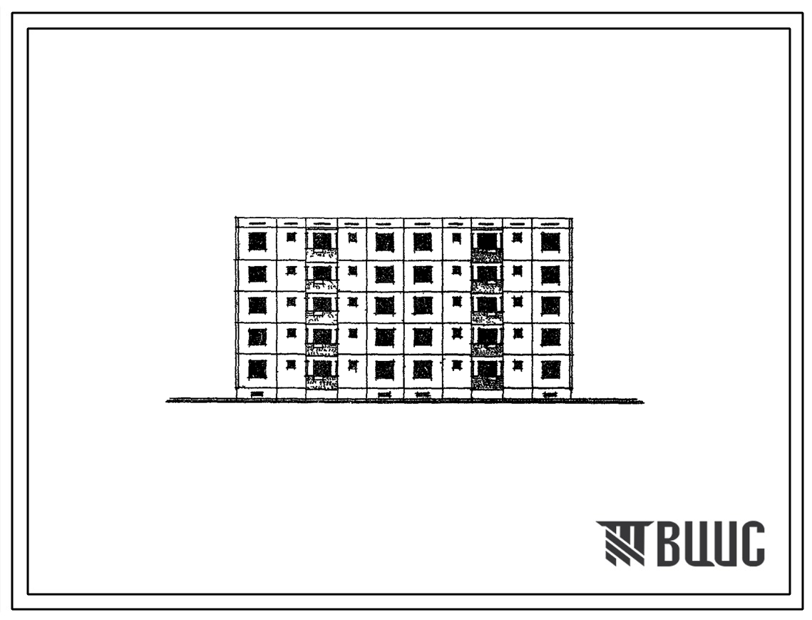 Типовой проект 69-014С Пятиэтажная блок-секция на 20 квартир (двухкомнатных 10, трехкомнатных - 10). Для строительства в г.Алма-Ате в районах сейсмичностью 9 баллов.