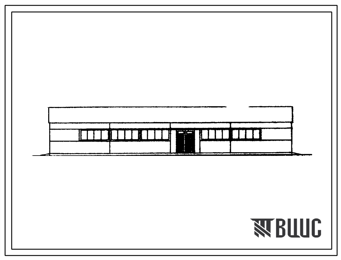 Фасады Типовой проект 420-12-27 Временные сборно-разборные зданий каркасно-панельной конструкции, решенные в деревне, по серии 420-12: красный уголок на 70 мест с библиотекой.