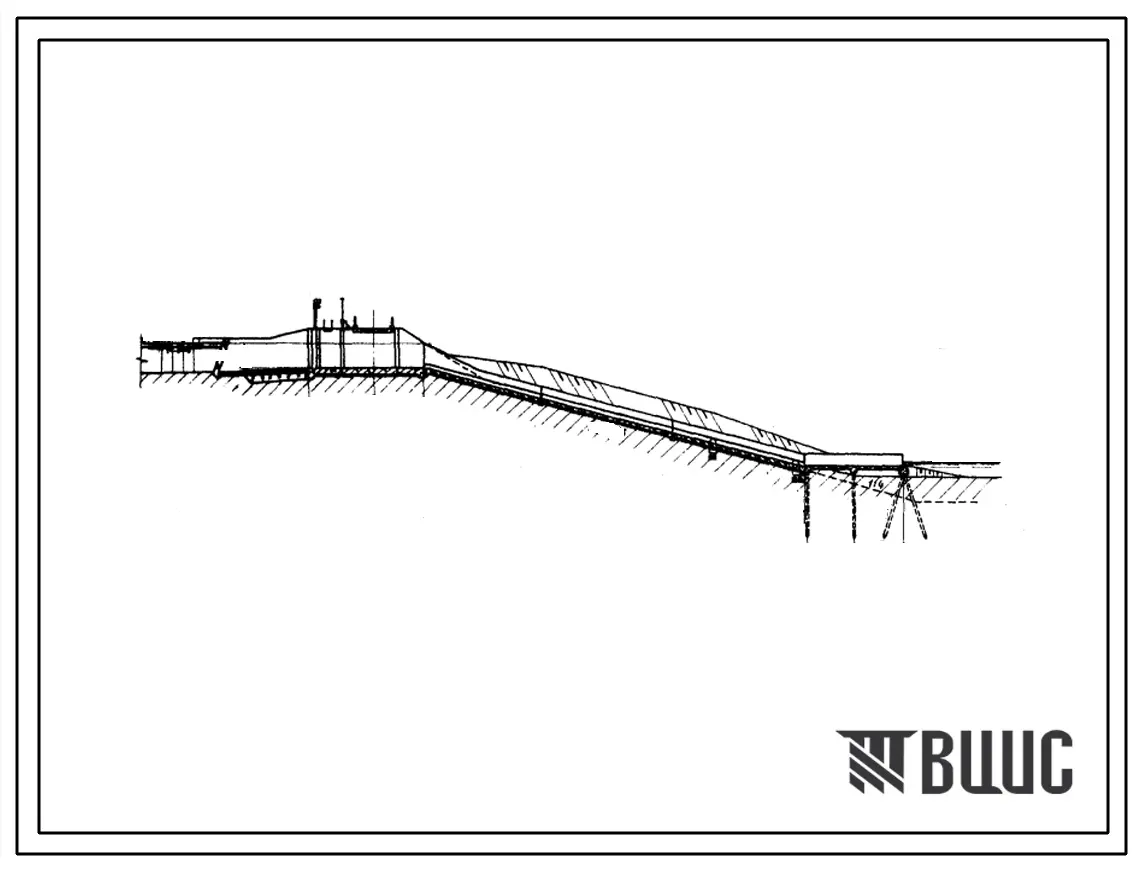 Типовой проект 820-109 Водосбросы щитовые открытого типа из сборно-монолитного железобетона на расход воды до 50 м.куб./сек. при перепаде 5-12 м.