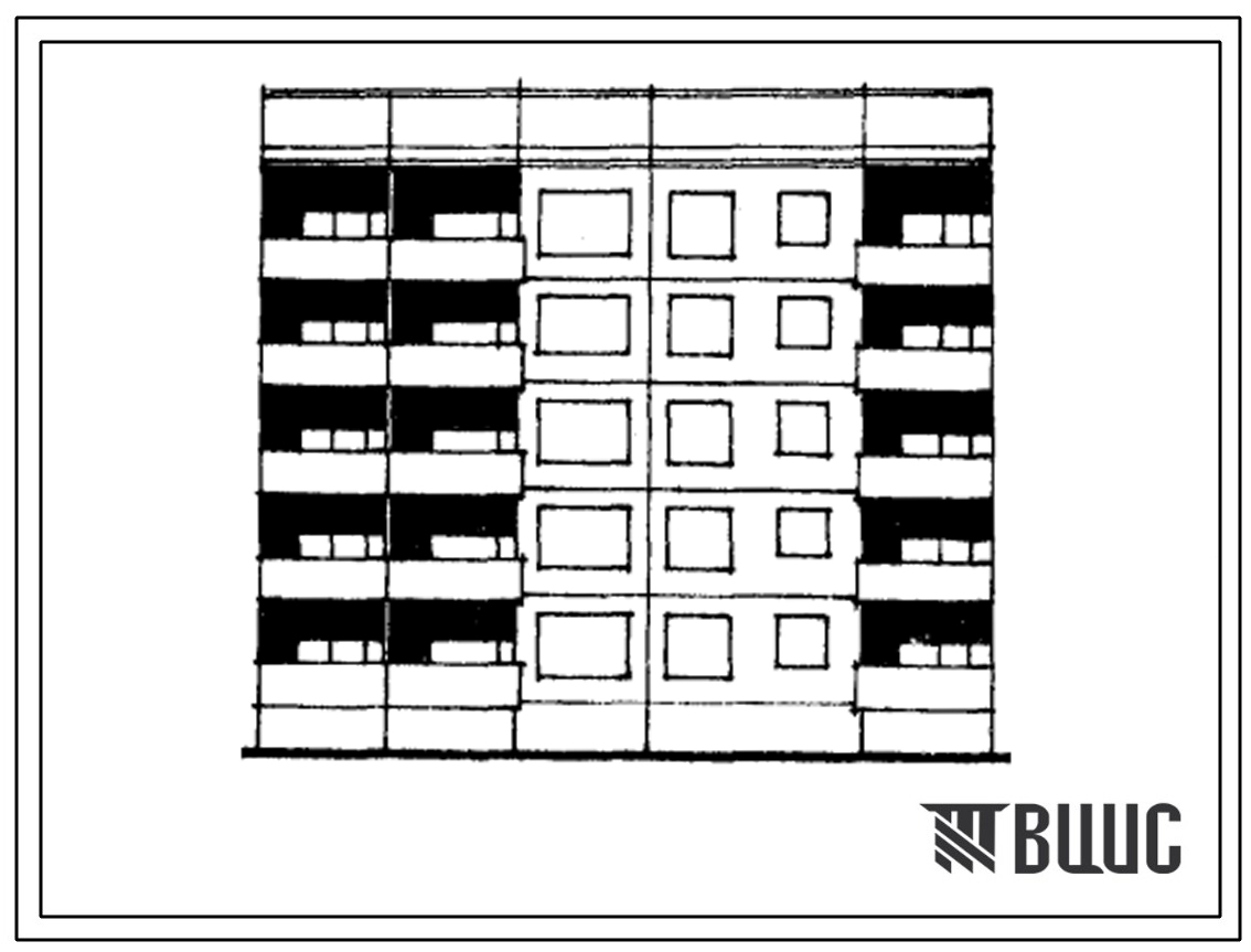 Типовой проект 1-464А-0146/1 Пятиэтажная блок-секция торцевая правая на 15 квартир (двухкомнатных 2Б-5, трехкомнатных 3Б-10). Для строительства во 2Б климатическом подрайоне Латвийской ССР