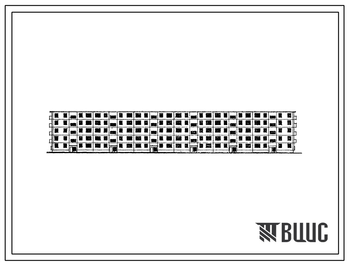 Типовой проект 1-468А-26 Пятиэтажный шестисекционный крупнопанельный жилой дом на 90 квартир для кооперативного строительства в конструкциях из силикатного бетона (при автоклавах d=3,6 м).