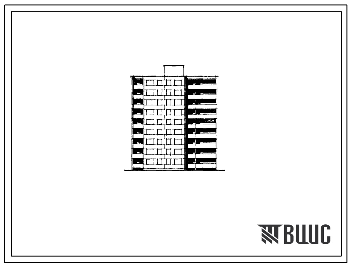 Типовой проект 88-023/1 Девятиэтажная торцовая блок-секция на 36 квартир левая (двухкомнатных 2Б — 18, трехкомнатных 3Б — 9, четырехкомнатных 4Б — 9). Для строительства во IIВ климатическом подрайоне Белорусской ССР.