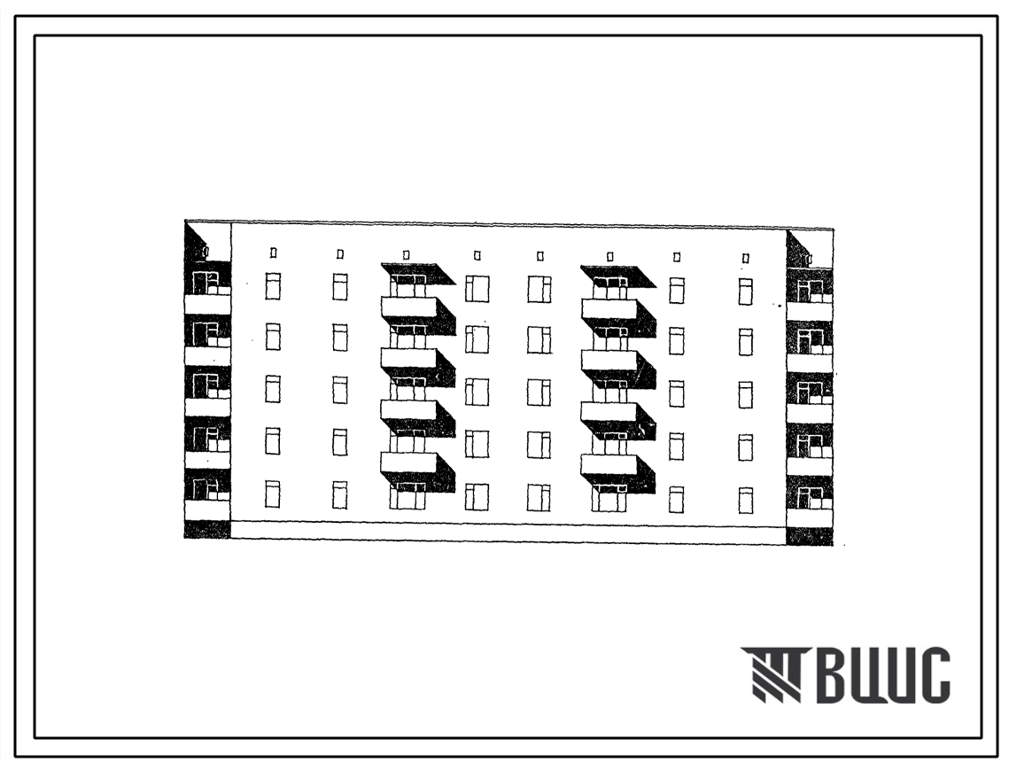 Типовой проект 87-060/1.2 Пятиэтажная рядовая  /торцовая/ блок-секция на 30 квартир Р/Т/-1Б-2Б-3А и 1Б-2Б-3А