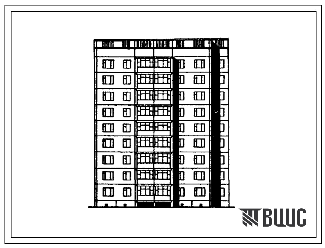 Типовой проект 125-017/1.2 Девятиэтажная блок-секция торцевая левая на 27 квартир. Для строительства в г.Братске и Усть-Илимске