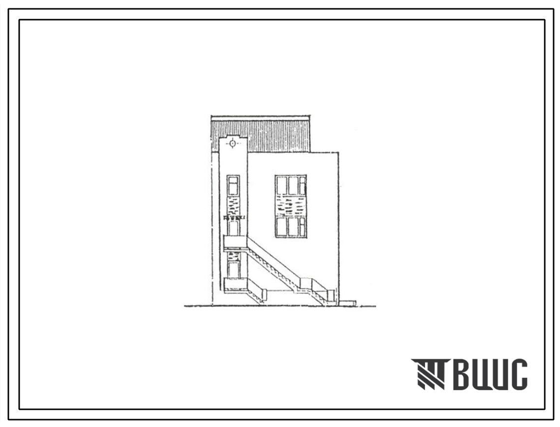 Типовой проект 000-959с.93 Блок-секция 3-этажная  2-квартирная левая (3Л)  со стенами из кирпича (3Б, 2Б)