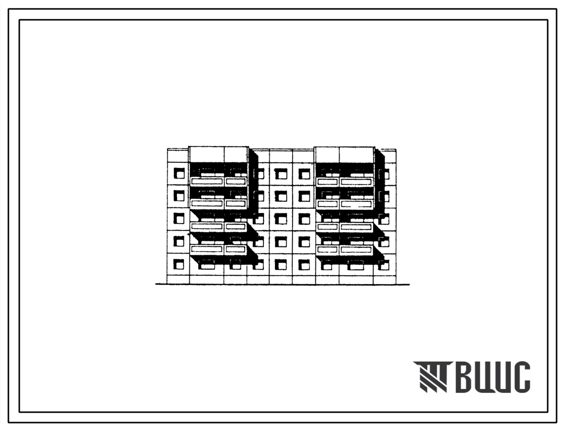 Типовой проект 97-0367.89 Блок-секция рядовая на 40 квартир (однокомнатных-35,двухкомнатных-5). Общая площадь квартир 1543 м.кв