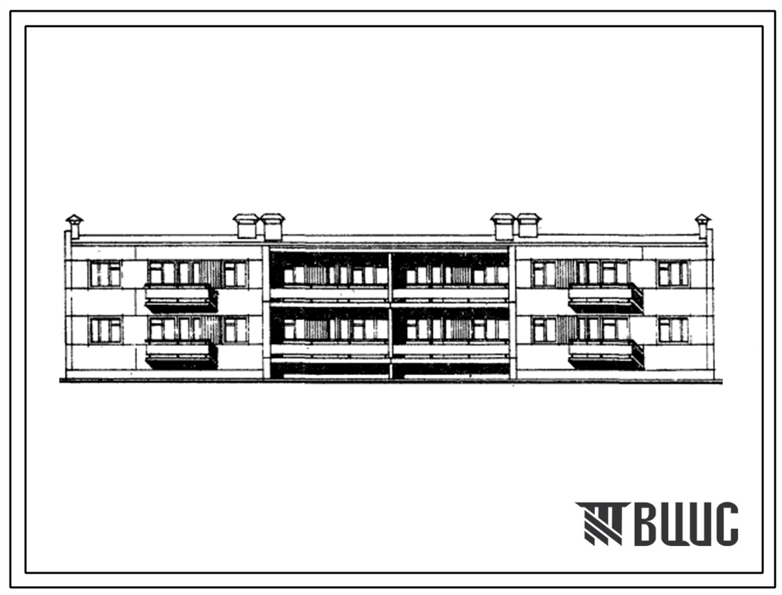 Типовой проект 111-25-16/1 Двухэтажный 12-квартирный жилой дом двухсекционный (секции 1А.2Б.3А - 1А.2Б.3А)