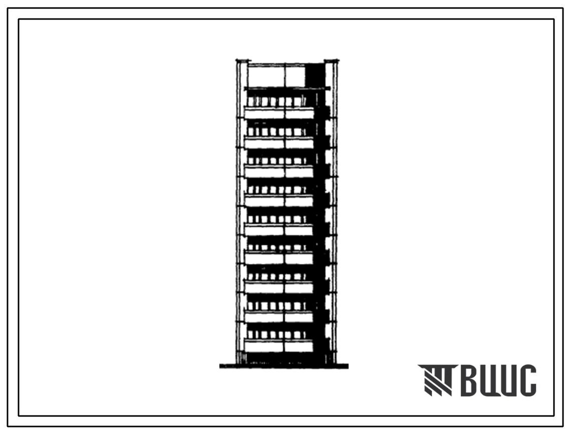Типовой проект 97-0131/1.2 Девятиэтажная соединительная (прямая) поворотная вставка под углом 135? к крупнопанельным жилым блок-секциям серии 97.