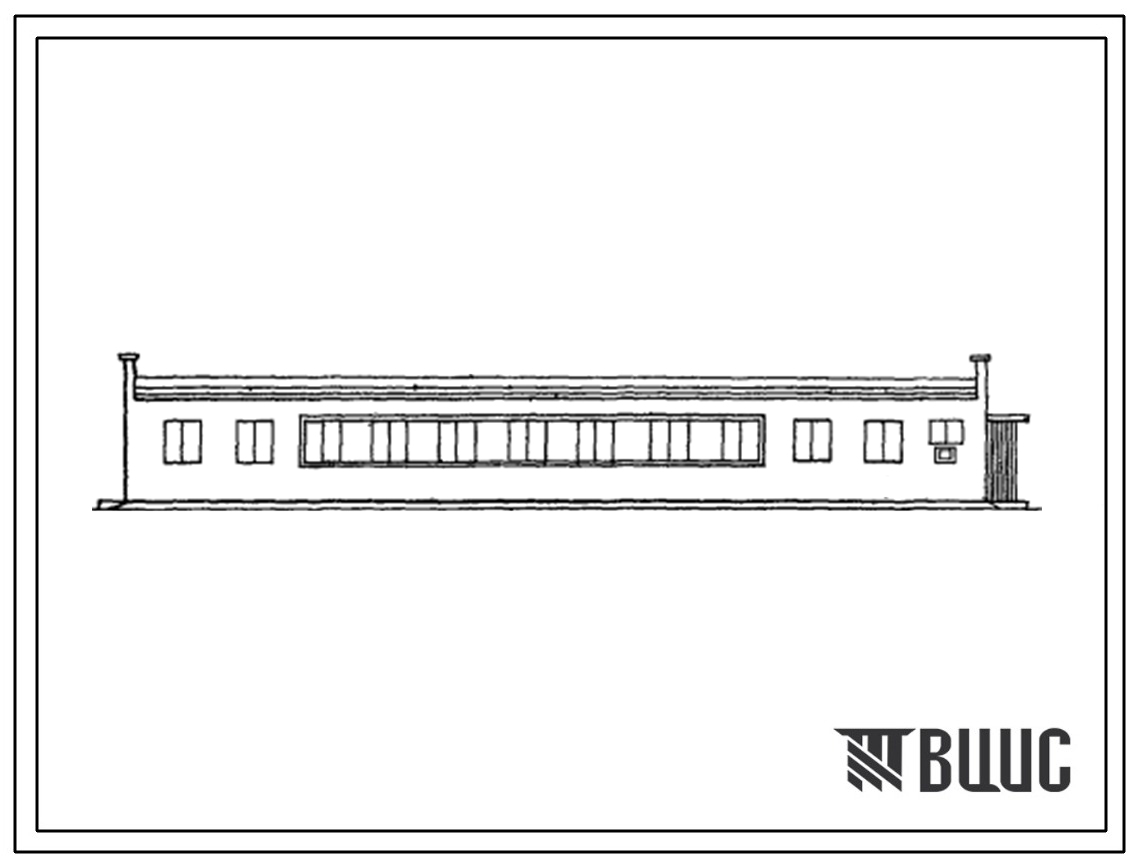 Типовой проект 501-225 Контрольный пункт автотормозов для грузовых вагонов (вариант без бытовых помещений). Длина здания 36 м