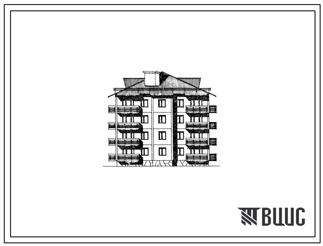 Типовой проект 111-135-94/1.2 Односекционный 4-х этажный жилой дом на 16 квартир (однокомнатных 1Б – 4, двухкомнатных 2Б – 12). Общая площадь 781 м2 (СТЕНЫ ИЗ ЛЕГКОБЕТОННЫХ ПАНЕЛЕЙ)