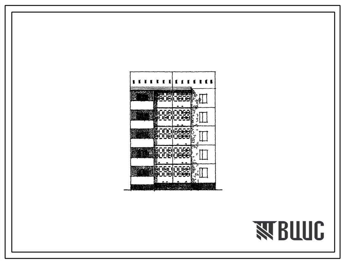 Типовой проект 148-023сп Пятиэтажная блок-секция рядовая на 10 квартир (двухкомнатных 2Б-5, трехкомнатных 3Б-5). Для строительства в 4Г климатическом подрайоне г.Самарканда сейсмичностью 7 баллов на грунтах 2 типа просадочности